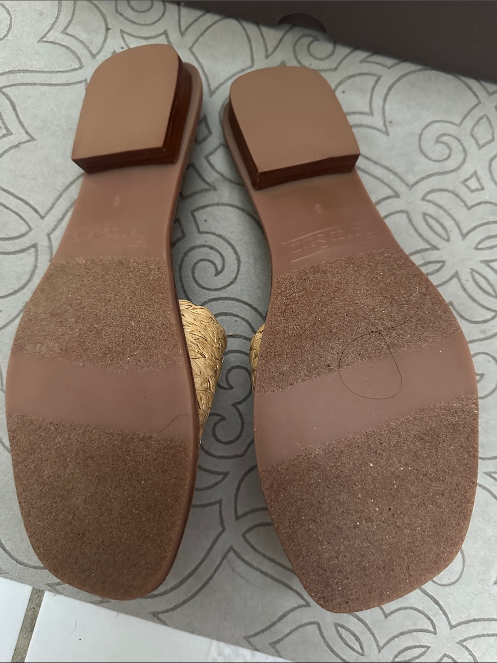 Franco Sarto Tan Raffia Slide - Picture 6 of 6